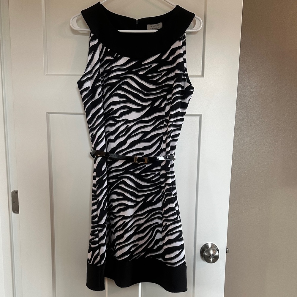 Elegant Zebra Print Mini Dress